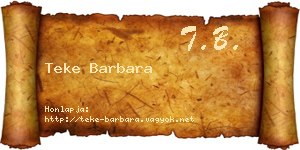 Teke Barbara névjegykártya